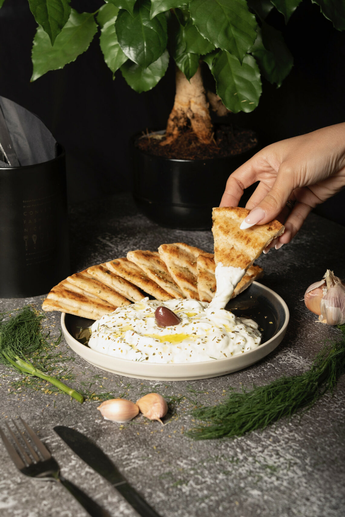 Pita Bread & Tzatziki Dip - Image 2